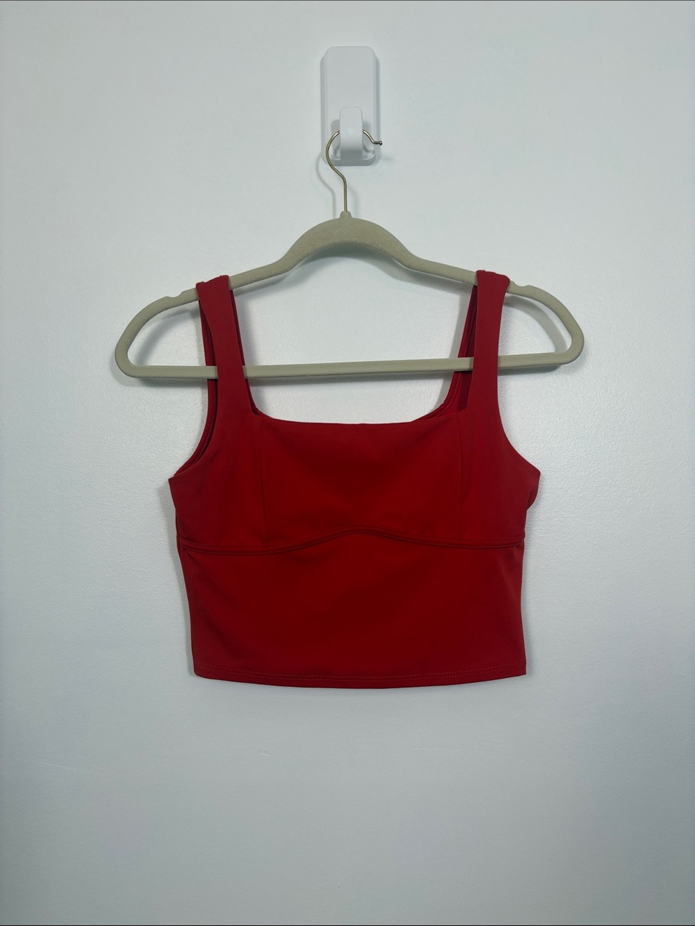 Saints 21 Red Square Neck Crop Tank Top Slim Fit Sleeveless Size Women’s Small